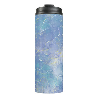 Create Your Own Blue and Gold Marbled Thermal Tumbler