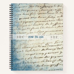 Create Your Own Blue Distressed Grunge Love Letter Notebook
