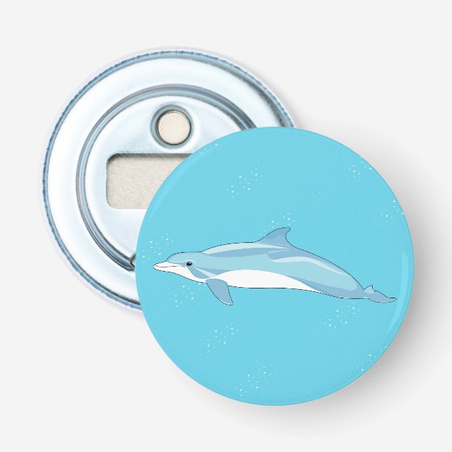 Create your own Blue dolphin in sea Bottle Opener (Front)