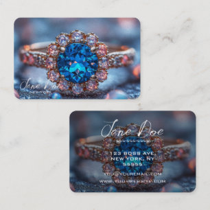 Create Your Own Blue Gemstone Ring Jewellery Business Card