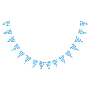 Create Your Own Blue Gingham Bunting