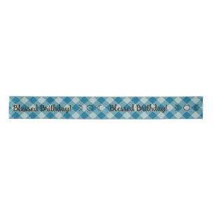 Create Your Own Blue Gingham Satin Ribbon