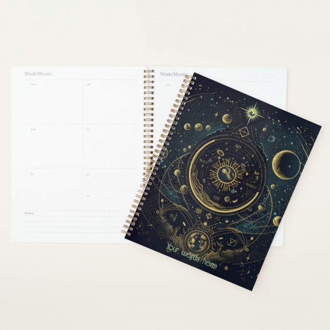 Create Your Own Blue & Gold Celestial Sky Charts Planner (Display)