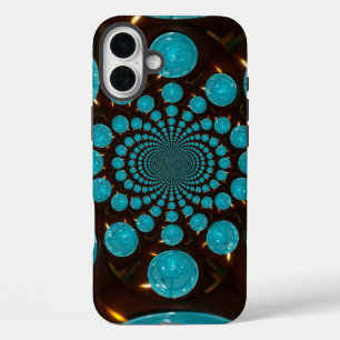 Create Your Own Blue Lights Kaleidoscope  iPhone 16 Plus Case
