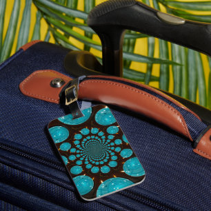 Create Your Own Blue Lights Kaleidoscope Luggage Tag