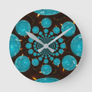 Create Your Own Blue Lights Kaleidoscope Round Clock