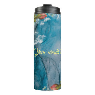 Create Your Own Blue Marble & Roses Thermal Tumbler