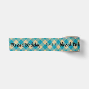 Create Your Own Blue & Orange Gingham Satin Ribbon