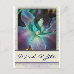 Create your own blue orchid design postcard