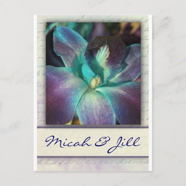 Create your own blue orchid design postcard (Front)