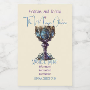 Create Your Own Blue & Purple Gold Rimmed Chalice Food Label