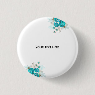 Create Your Own Blue Rose Elegant 3 Cm Round Badge
