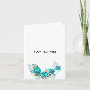 Create Your Own Blue Rose Elegant Card