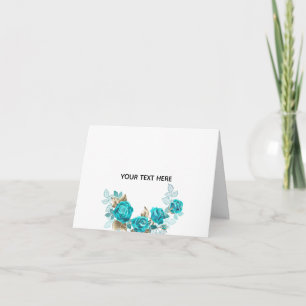 Create Your Own Blue Rose Elegant Card
