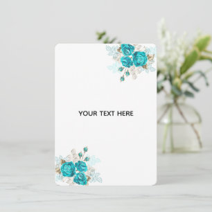 Create Your Own Blue Rose Elegant Card