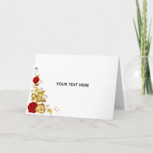 Create Your Own Blue Rose Elegant Card