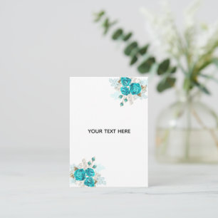 Create Your Own Blue Rose Elegant Enclosure Card