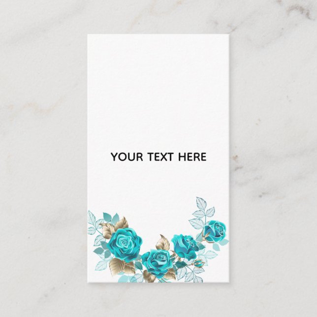 Create Your Own Blue Rose Elegant Enclosure Card (Front)
