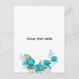 Create Your Own Blue Rose Elegant Postcard