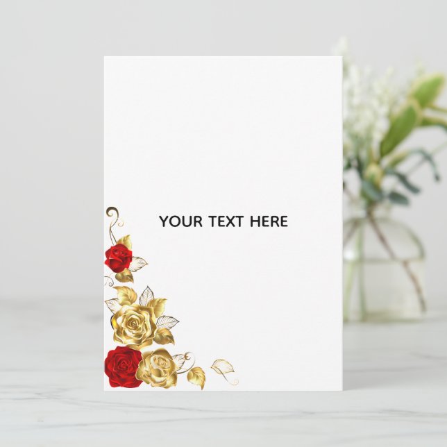 Create Your Own Blue Rose Elegant Save The Date (Standing Front)