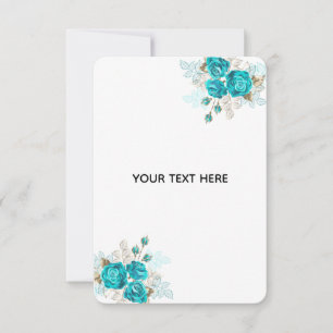 Create Your Own Blue Rose Elegant Thank You Card
