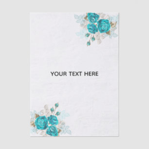 Create Your Own Blue Rose Elegant Tissue Paper