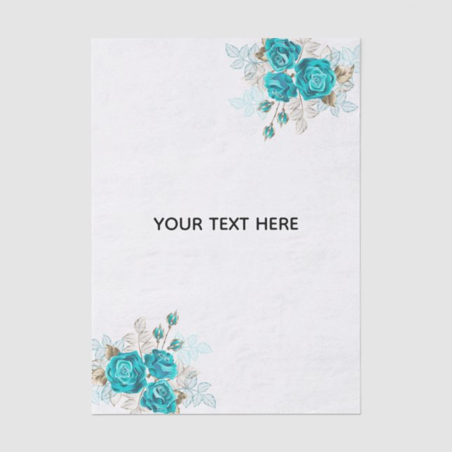 Create Your Own Blue Rose Elegant Tissue Paper (Front)