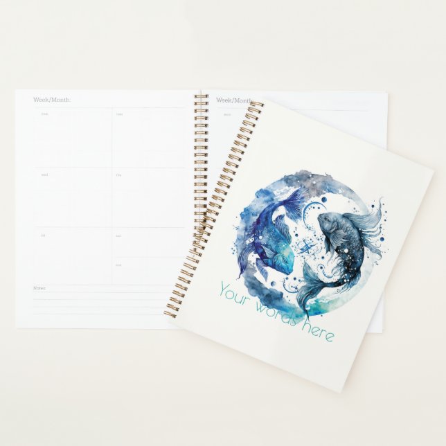 Create Your Own Blue & Teal Pisces Zodiac Planner (Display)