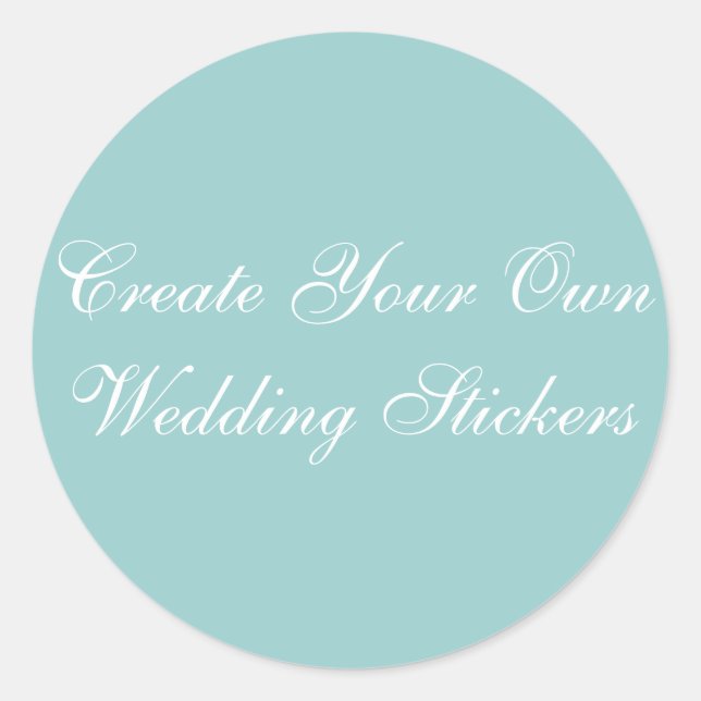 Create Your Own Blue Wedding Favour Stickers (Front)
