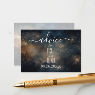 Create Your Own Blue Yellow Fireworks Advice Card