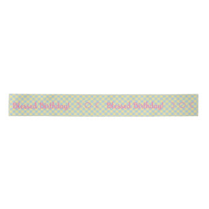 Create Your Own Blue & Yellow Gingham Satin Ribbon