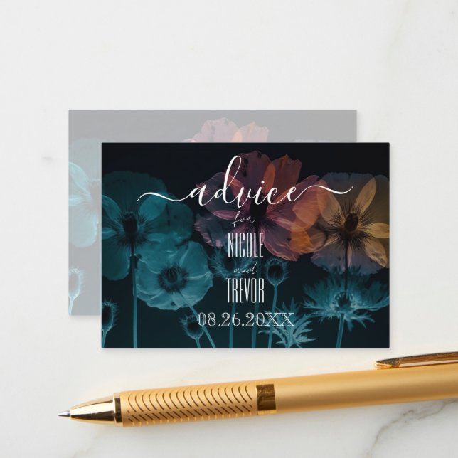 Create Your Own Blue Yellow Pink X-Ray Flowers Advice Card (Front/Back In Situ)