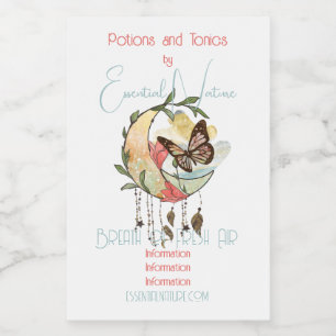 Create Your Own Boho Butterfly Moon Dreamcatcher Food Label