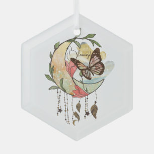 Create Your Own Boho Butterfly Moon Dreamcatcher Glass Tree Decoration