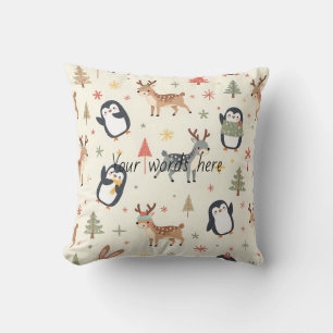 Create Your Own Boho Christmas Kawaii Animals Cushion