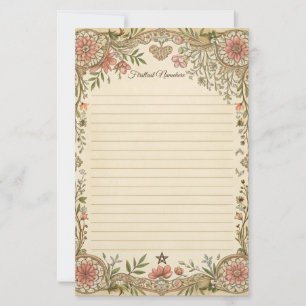 Create Your Own Boho Coral Floral Deco Note Paper