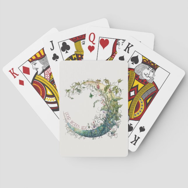 Create Your Own Boho Floral Moon Playing Cards (Back)