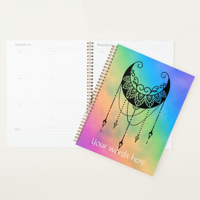 Create Your Own Boho Floral Moon Silhouette Planner (Display)