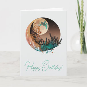 Create Your Own Boho Full Moon Sky Scape Holiday Card