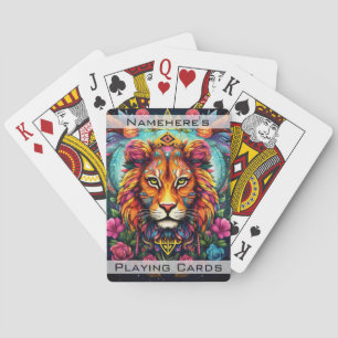 Create Your Own Boho King Lion Totem Animal Playing Cards