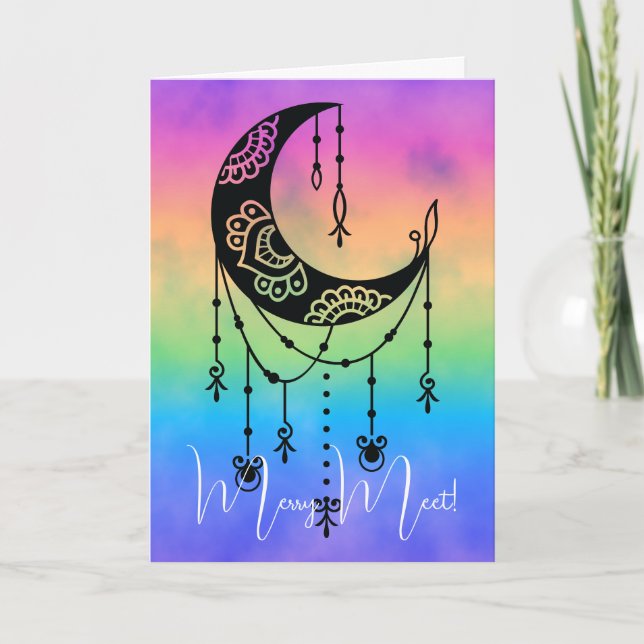 Create Your Own Boho Magical Moon Silhouette Card (Front)