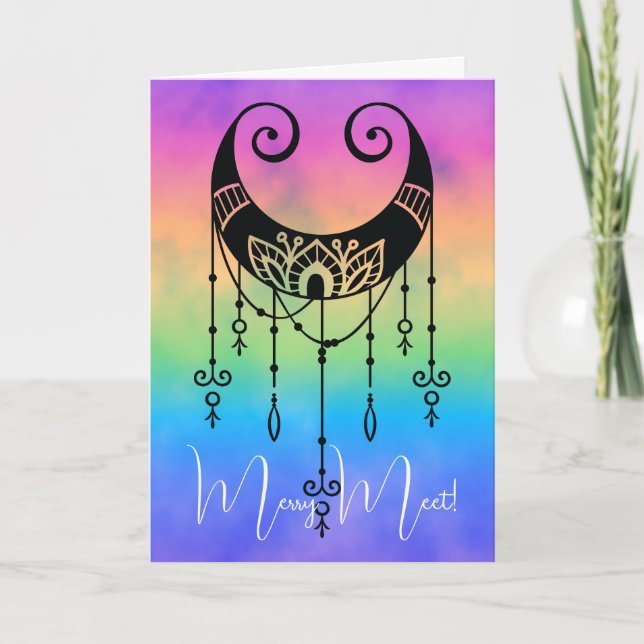 Create Your Own Boho Mystical Moon Silhouette Card (Front)