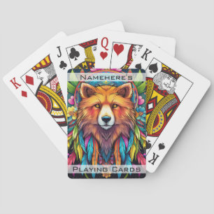 Create Your Own Boho Red Fox Totem Animal Playing Cards