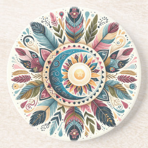 Create Your Own Boho Sun Moon Celestial Mandala Coaster