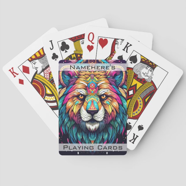 Create Your Own Boho Tribal Bear Playing Cards (Back)