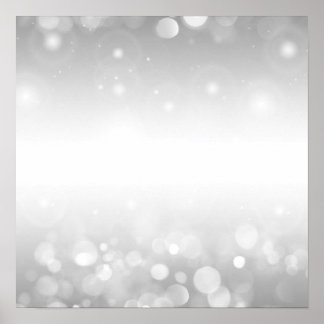 Create Your Own! Bokeh Lights Background - Silver Poster