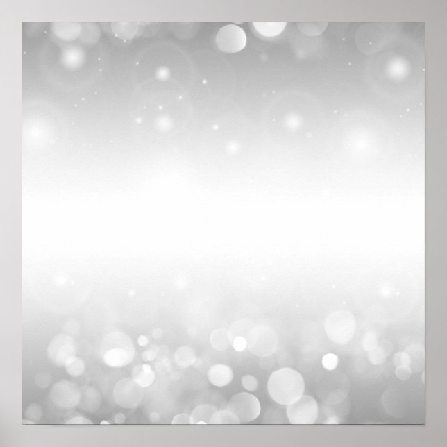 Create Your Own! Bokeh Lights Background - Silver Poster (Front)