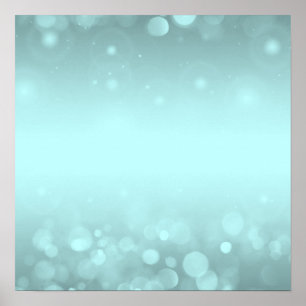 Create Your Own! Bokeh Lights Background - Teal Poster