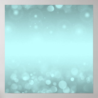 Create Your Own! Bokeh Lights Background - Teal Poster