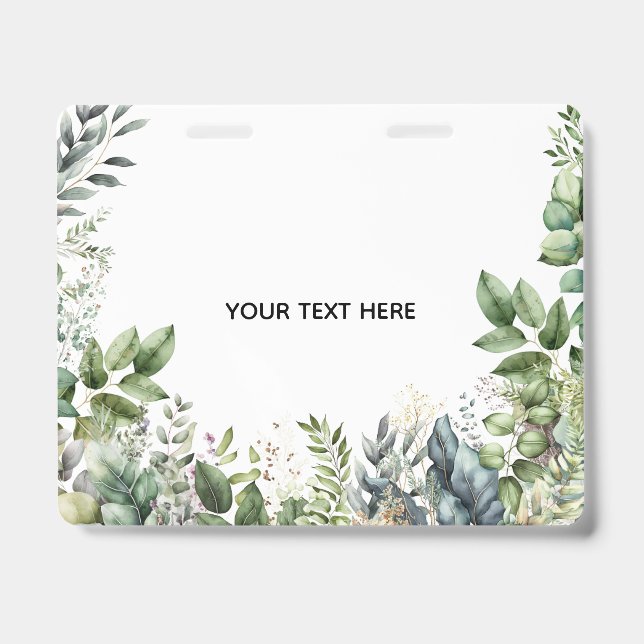 Create Your Own Botanical Design ID Badge (Front)